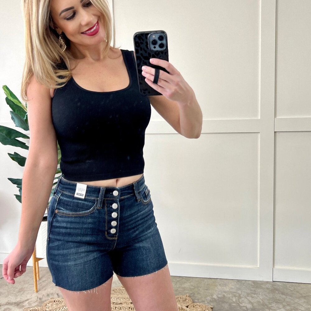 Ribbed Seamless Reversible Top In Nightfall